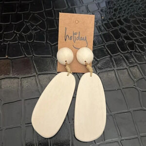 Boho Natural Wooden Mustique Earrings By Holiday Trading Co.